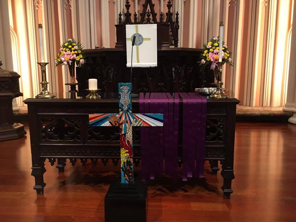 cross w flowers cross w flowers